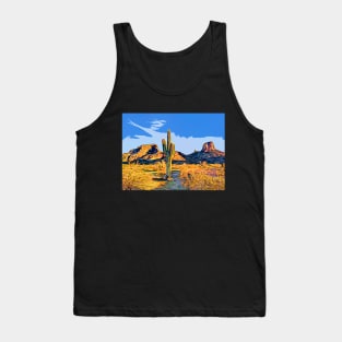 Arizona Desert - Saddle Mountain - Impressionistic Art Tank Top